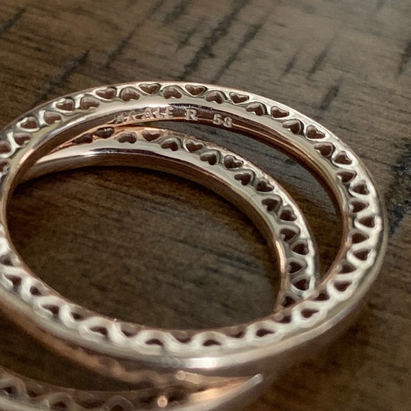 Two Pandora Rose Rings - Picture 2 of 3